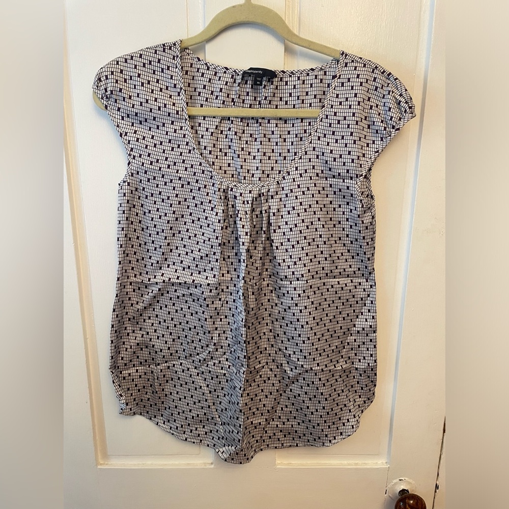 Silk capped sleeve maternity blouse